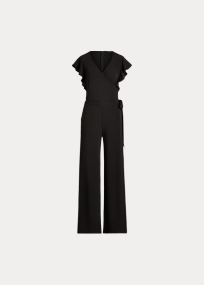 Jumpsuits Ralph Lauren Mujer Negros - Wrap-Style Jersey - UJEXR5810